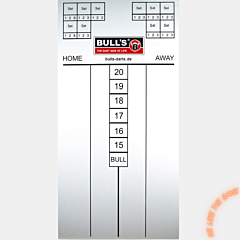 Profesionalna ploča za bodovanje za pikado BULL'S "Masterscoreboard" bijela PIKADO.shop® 1