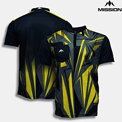 Funkcionalna sportska collarless majica MISSION | FLINT | Black-Yellow  PIKADO.shop1