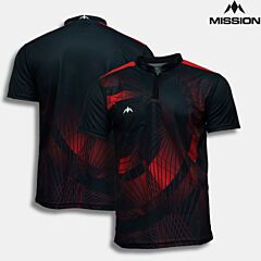 Funkcionalna sportska collarless majica MISSION | ORB | Black-Red  PIKADO.shop1