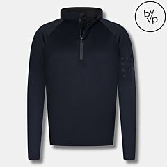 Padel majica z pokončnim ovratnikom na zadrgo / By VP / Black