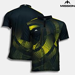 Funkcionalna sportska collarless majica MISSION | ORB | Black-Yellow