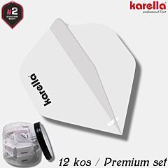 KARELLA / Ultimo Flights - 200 mikronov / 12 kos / profi pera za pikado / white/ PIKADO.shop®1