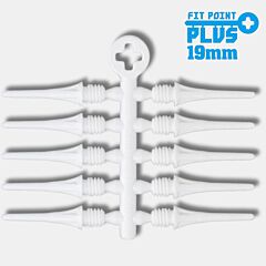 Kratke pikado špice  COSMO DARTS / Fit Point Plus  (1) 19mm / white  PIKADO.shop®1