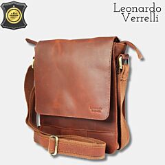 Moška usnjena naramna torba Leonardo Verelli / SIRIN / sv. rjava PIKADO.shop®1