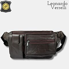 Moška usnjena torba za pas Leonardo Verelli / TALAL / rjava PIKADO.shop®1