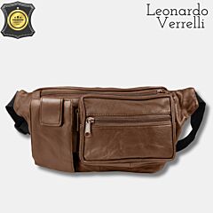 Moška usnjena torba za pas Leonardo Verelli / TALAL / sv. rjava PIKADO.shop®1