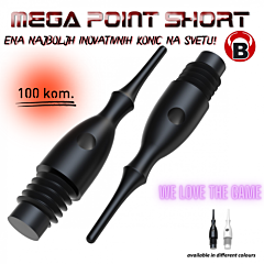 Plastične pikado špice  BULL'S "Mega Point Short" 6mm - 2BA (100 kom) PIKADO.shop®6