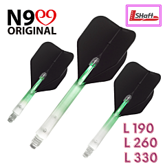 Nastavci za pikado strelice L-style N9 "Twin Color Lock Straight" Clear-Green PIKADO.shop®1